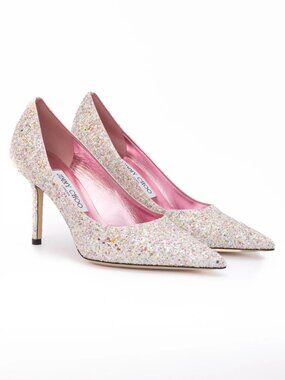 JIMMY CHOO 85mm Love glitter pumps from FARFETCH